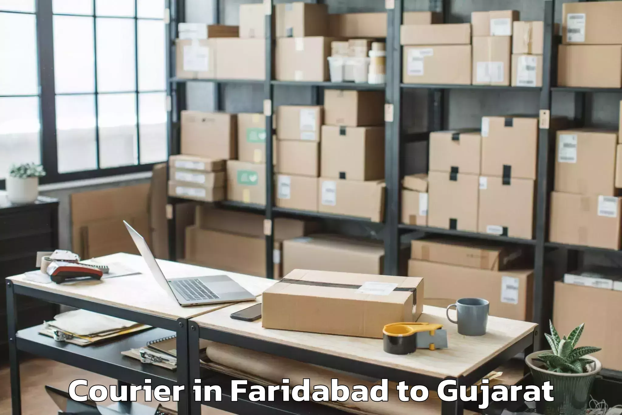 Book Your Faridabad to Thasra Courier Today